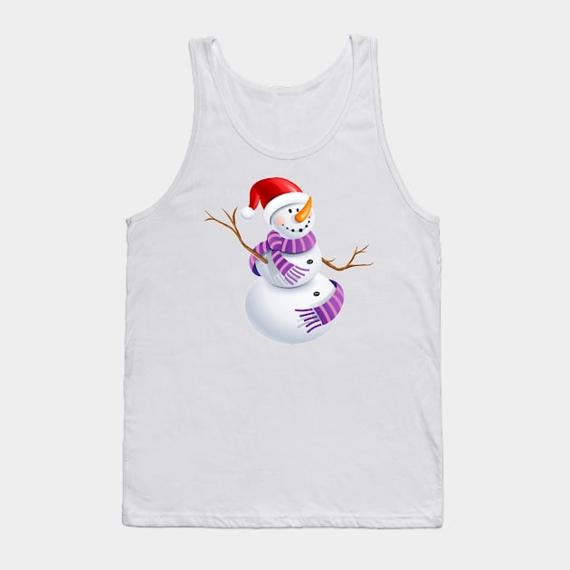 Christmas Fun ~ The Happy Snowman Tank Top by designsbycreation